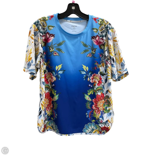 Top Short Sleeve By Johnny Was In Blue, Size: S