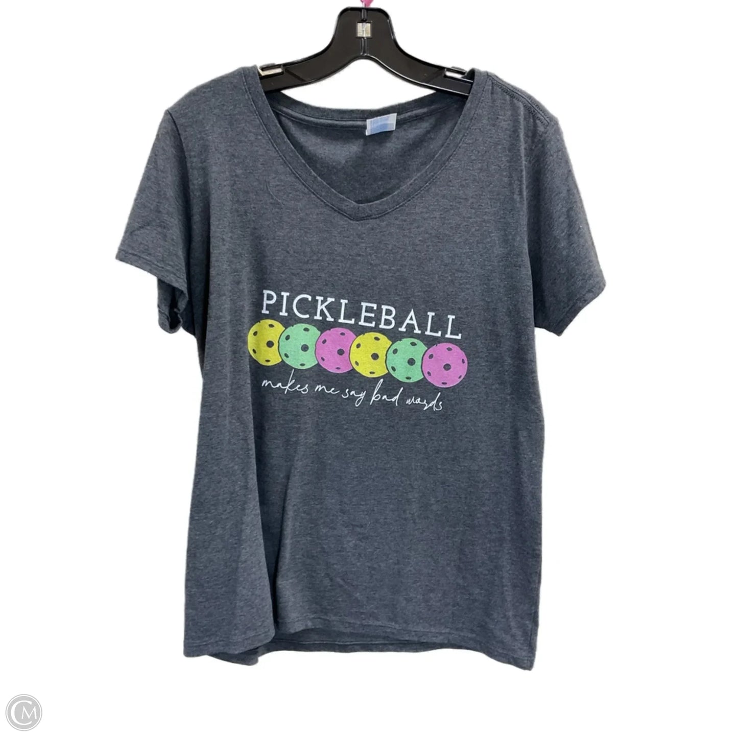 Top Short Sleeve By Clothes Mentor In Grey, Size: L