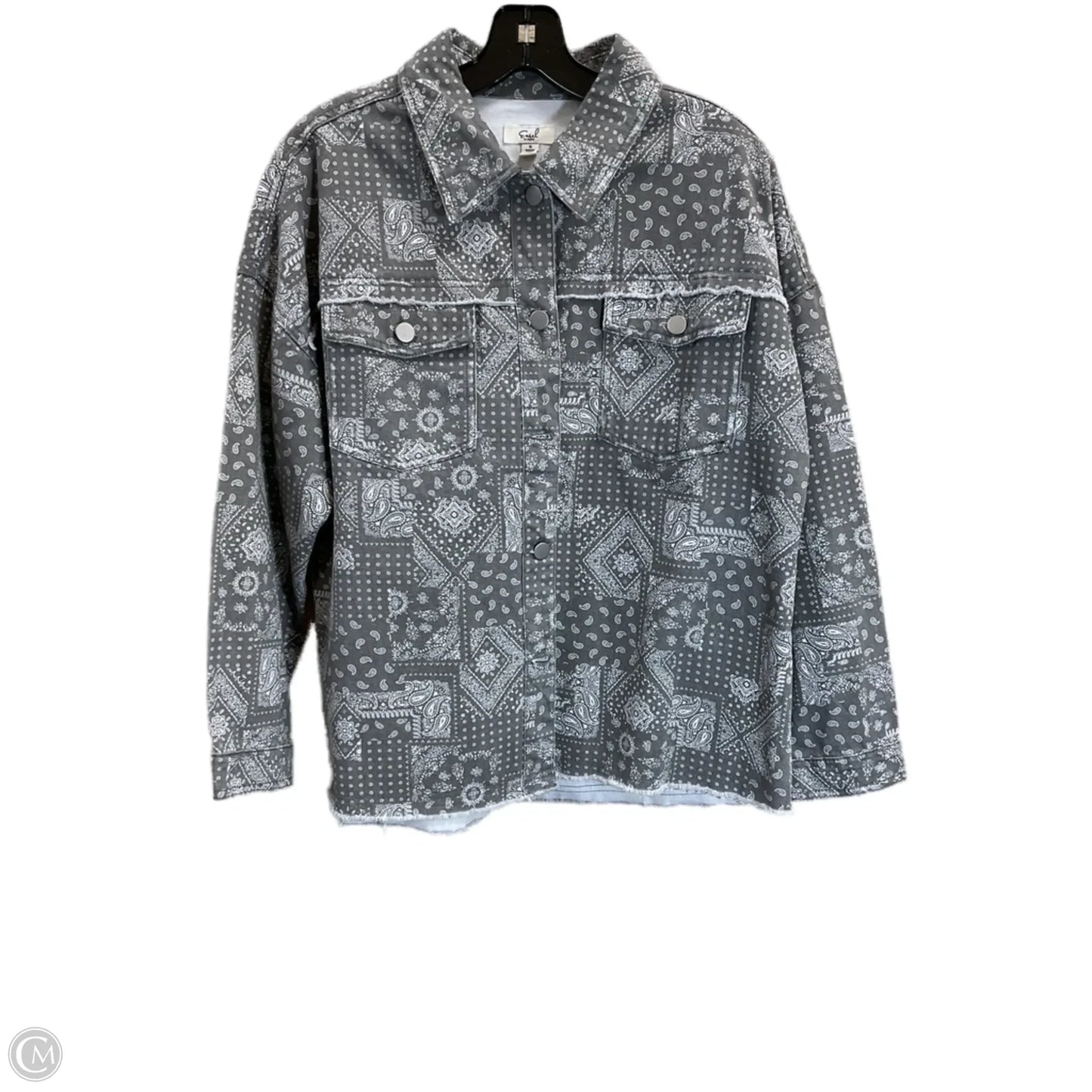 Jacket Denim By Easel In Grey Denim, Size: S