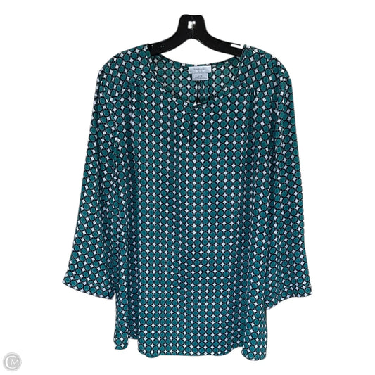 Top 3/4 Sleeve By Van Heusen In Green, Size: Xl