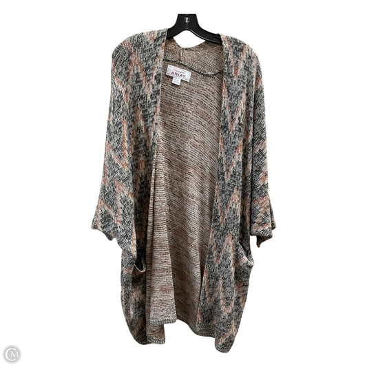 Sweater Cardigan By Ariat In Green & Orange, Size: M