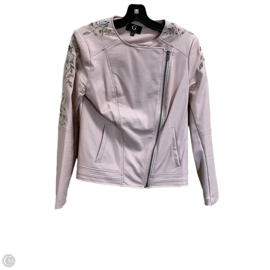Jacket Moto By Clothes Mentor In Pink, Size: S