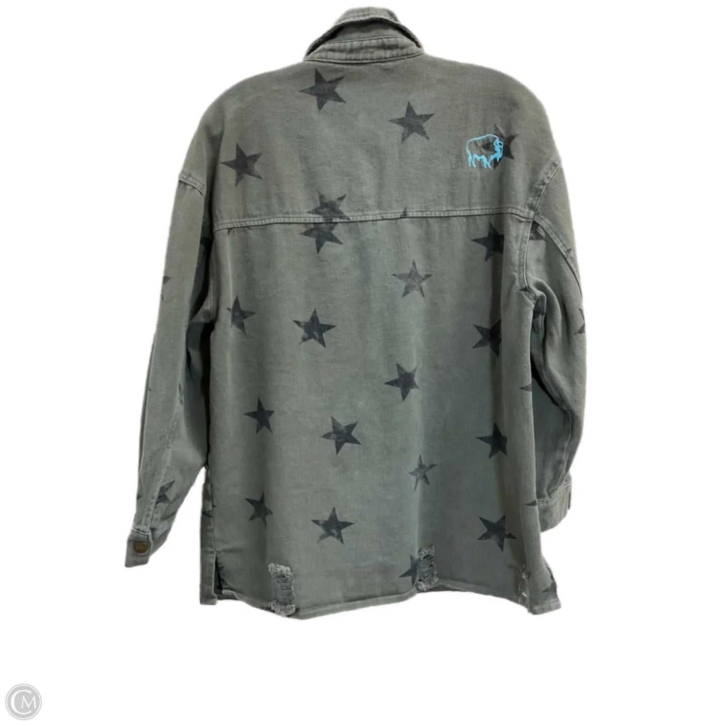 Jacket Shirt By Clothes Mentor In Green, Size: S