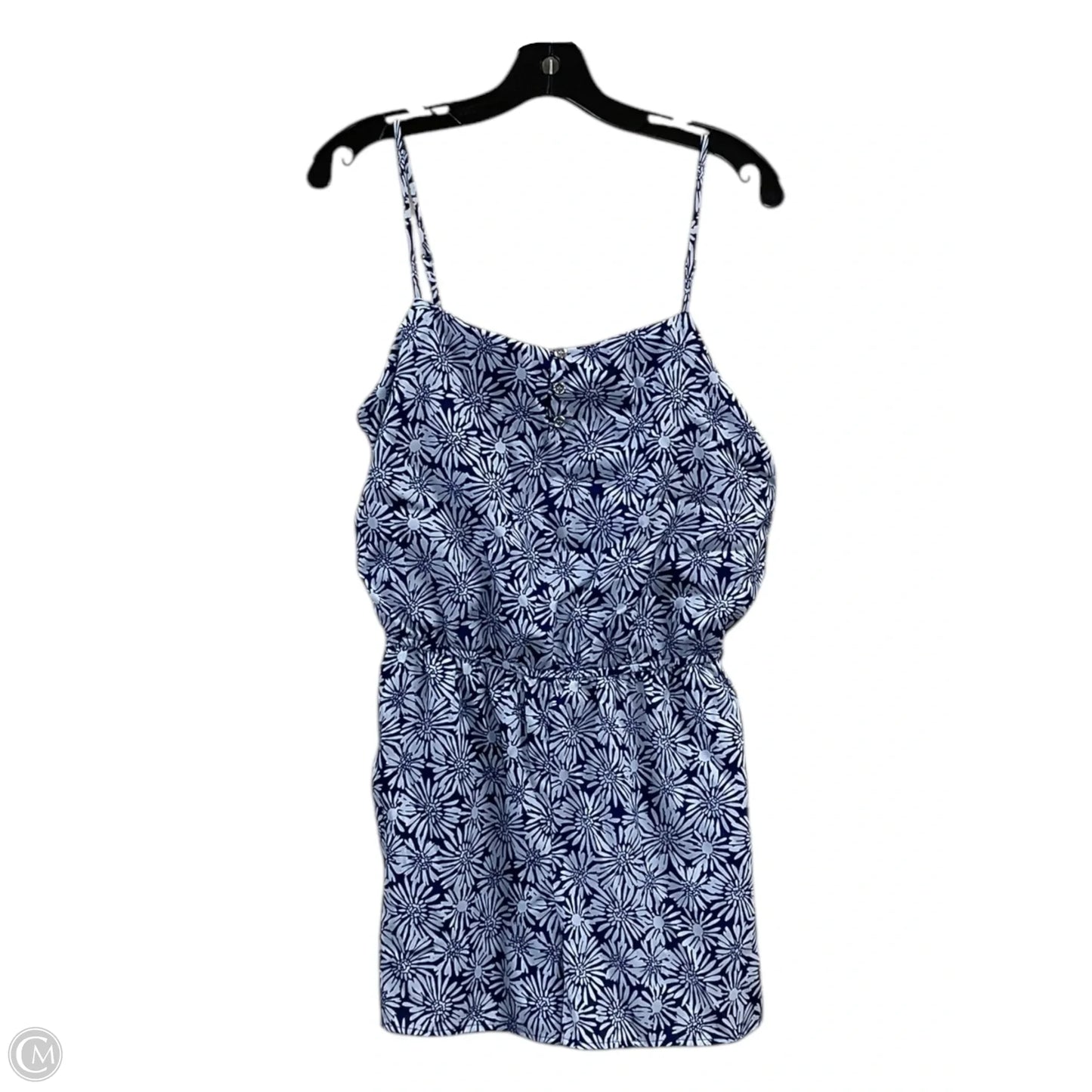 Romper By Clothes Mentor In Blue & White, Size: M