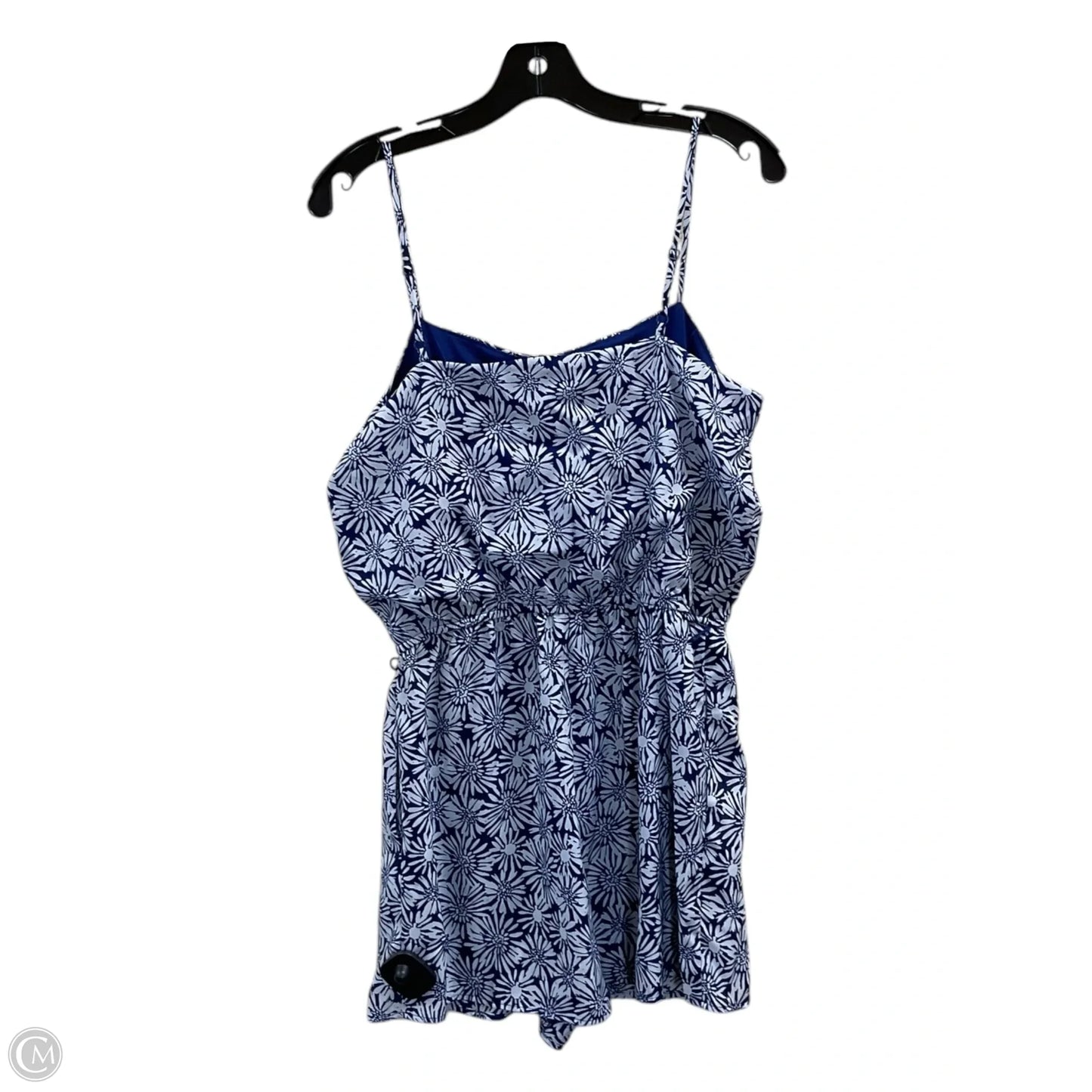 Romper By Clothes Mentor In Blue & White, Size: M