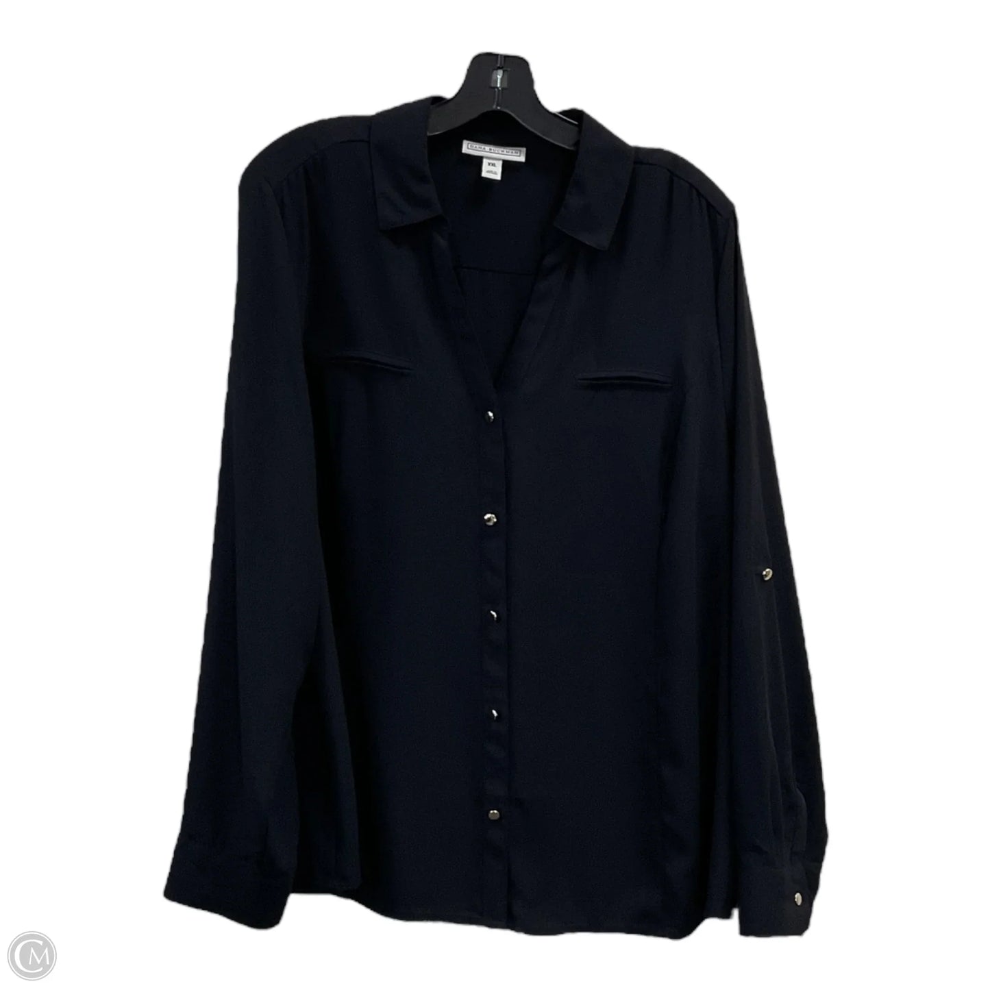 Blouse Long Sleeve By Dana Buchman In Black, Size: 1x
