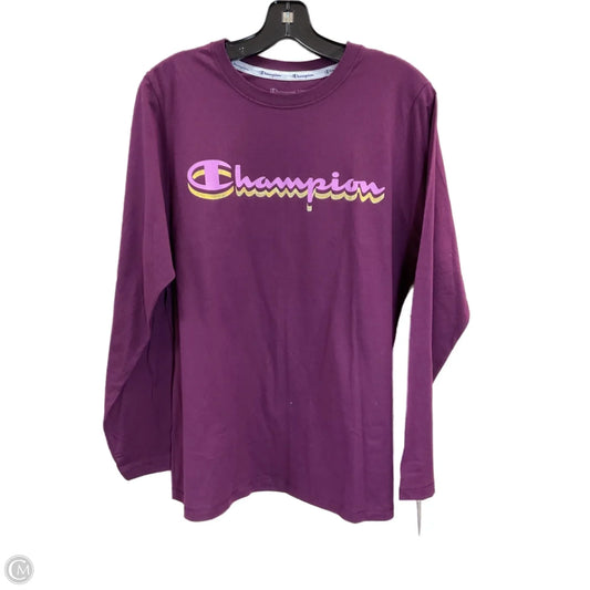 Athletic Top Long Sleeve Crewneck By Champion In Purple, Size: 1x