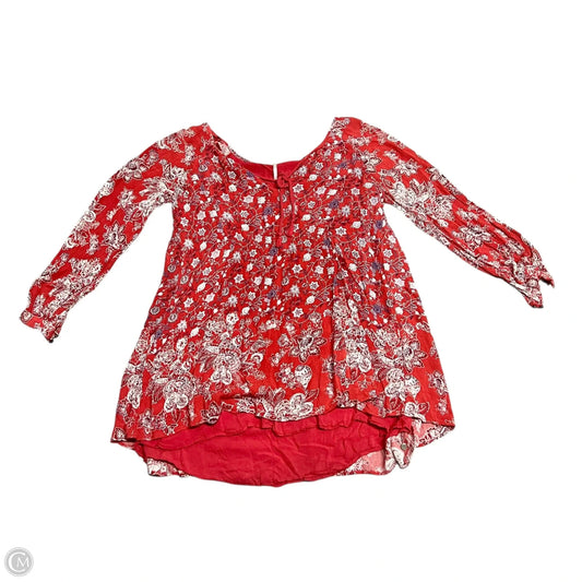Blouse Long Sleeve By Free People In Red, Size: Xs