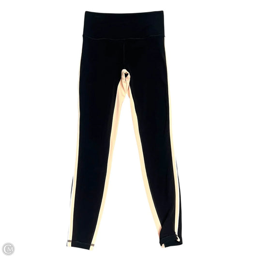 Athletic Leggings By Athleta In Black & Orange, Size: S