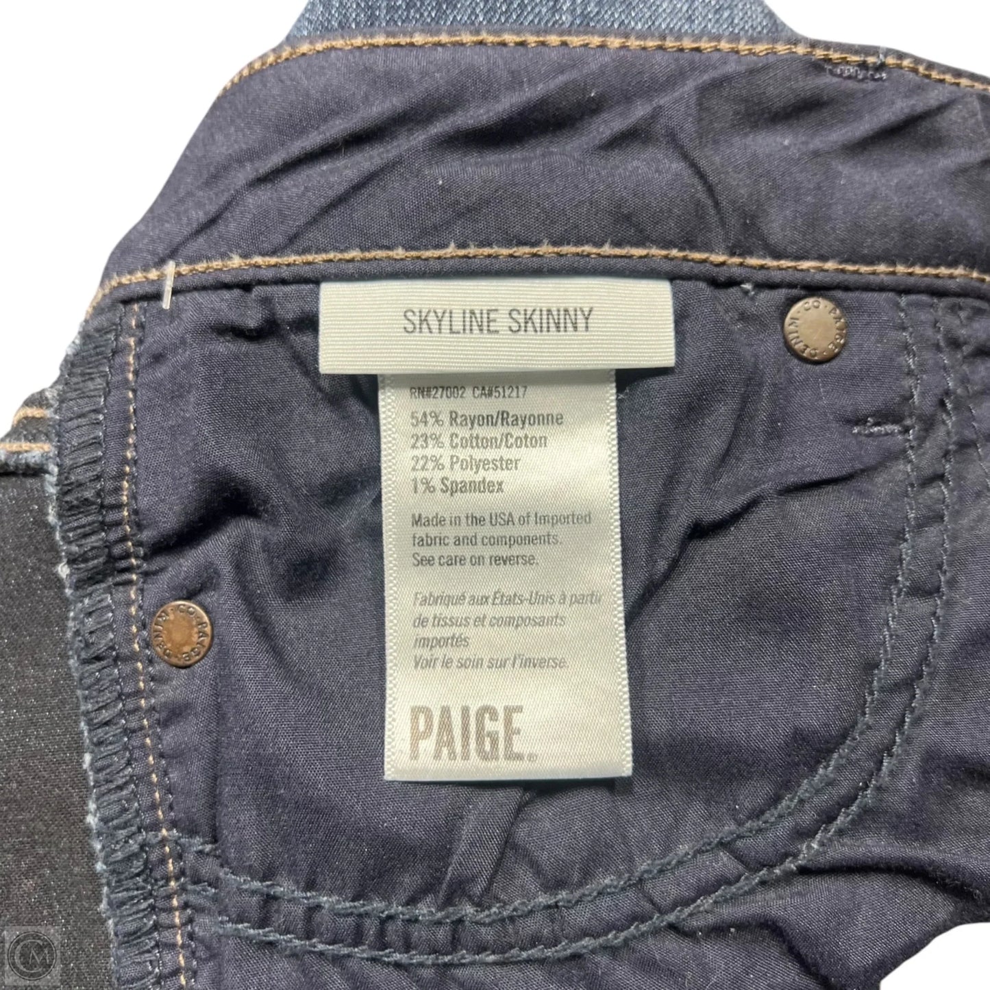 Jeans Skinny By Paige In Blue Denim, Size: 4