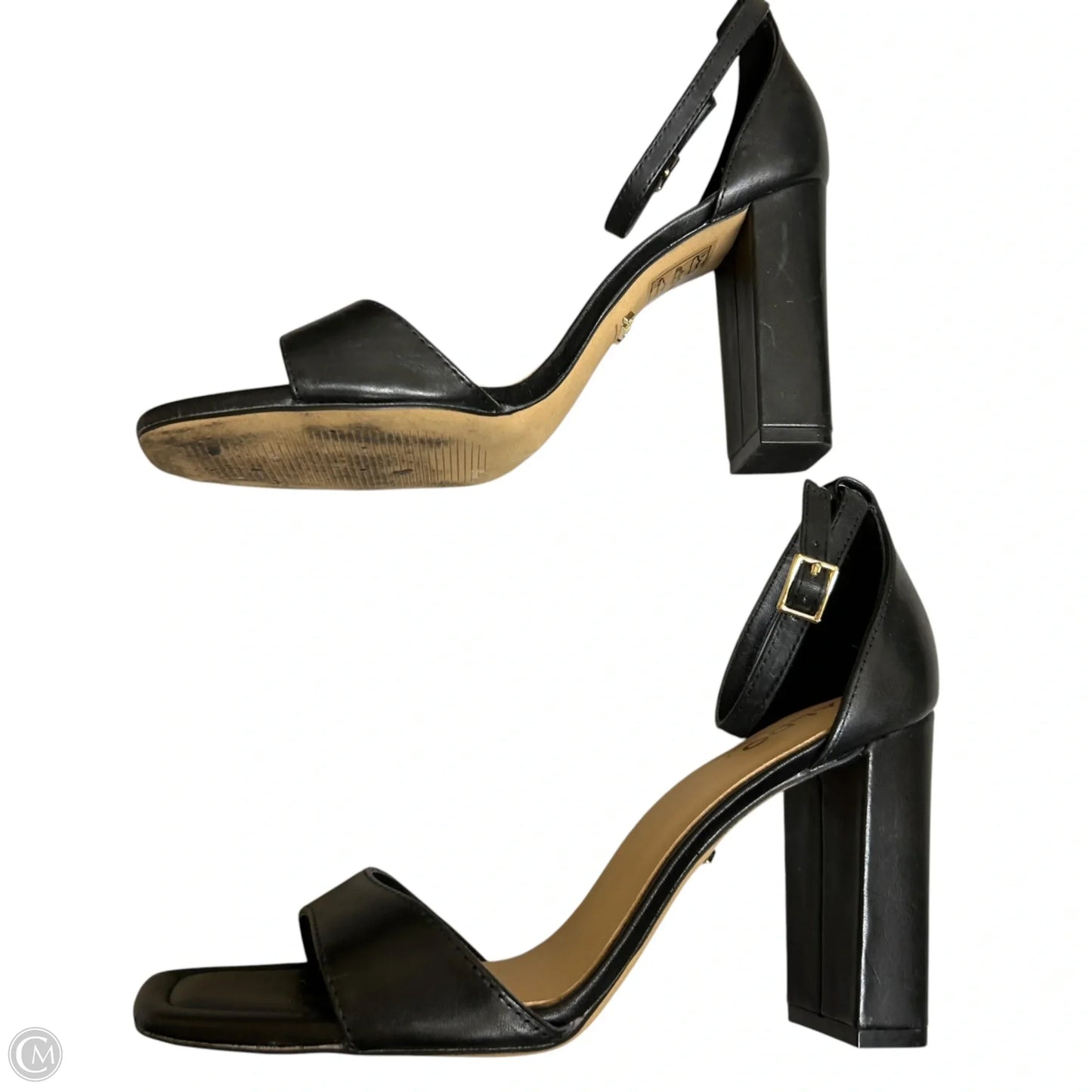Shoes Heels Block By Aldo In Black & Tan, Size: 8.5