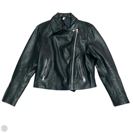 Jacket Moto Leather By Top Shop In Black, Size: 12