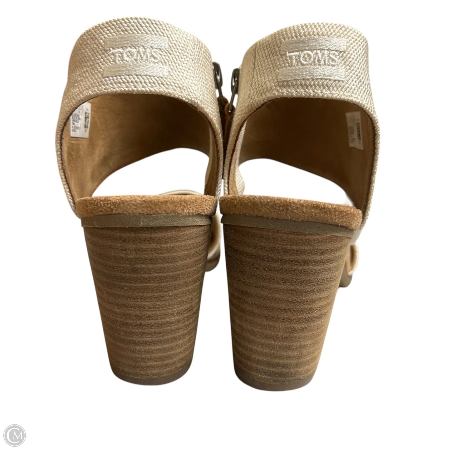 Sandals Heels Block By Toms In Tan, Size: 9