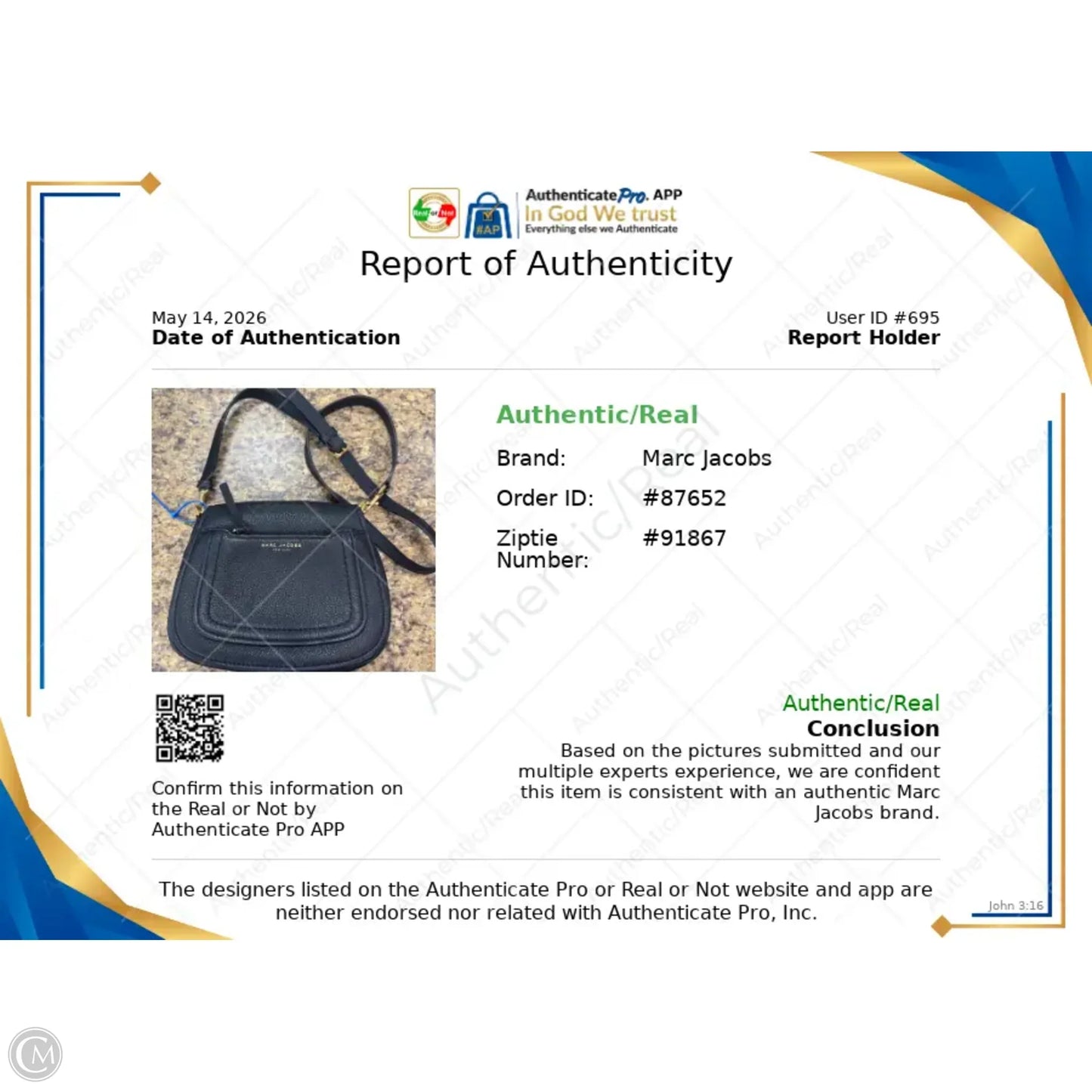 Crossbody Luxury Designer By Marc Jacobs, Size: Medium