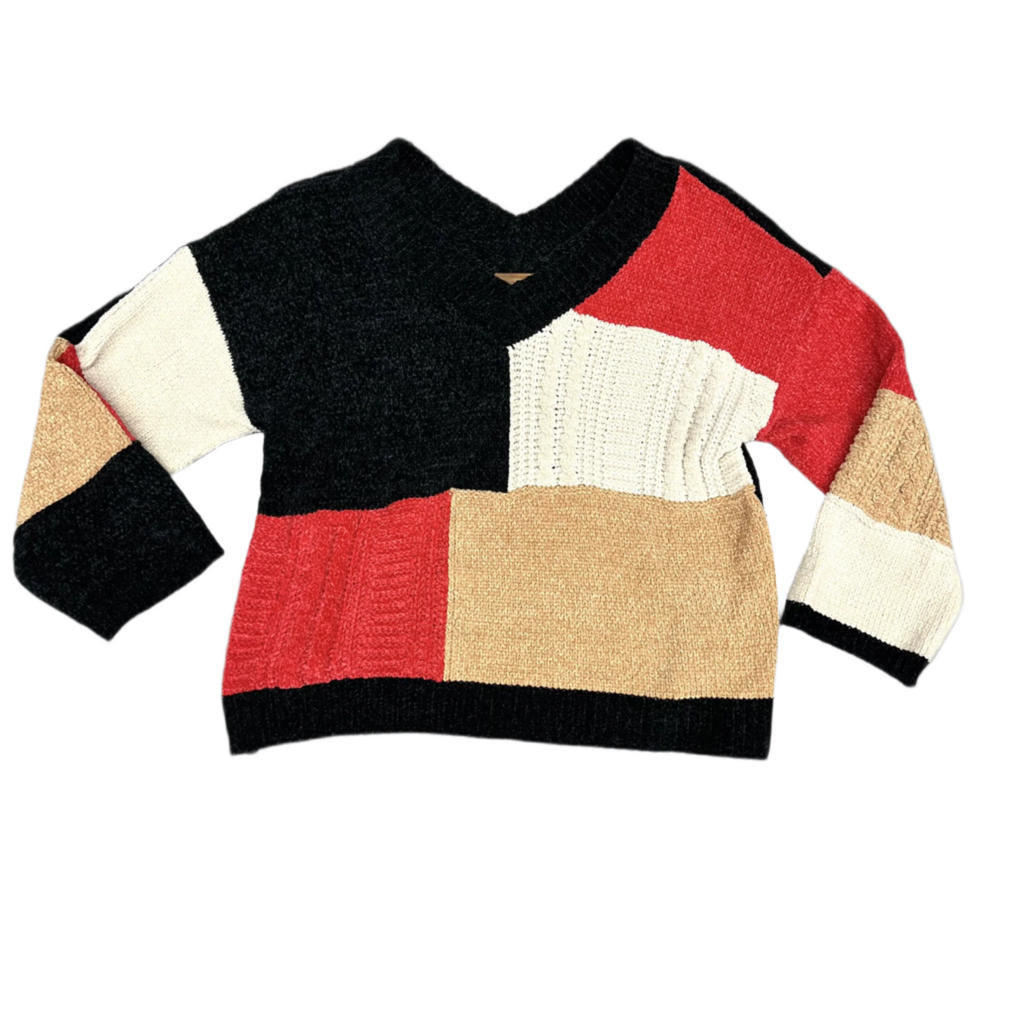 Sweater By Pol In Black & Red, Size: S