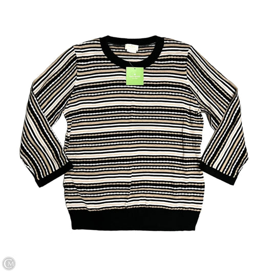 Sweater Cardigan Designer By Kate Spade In Black & Cream, Size: L