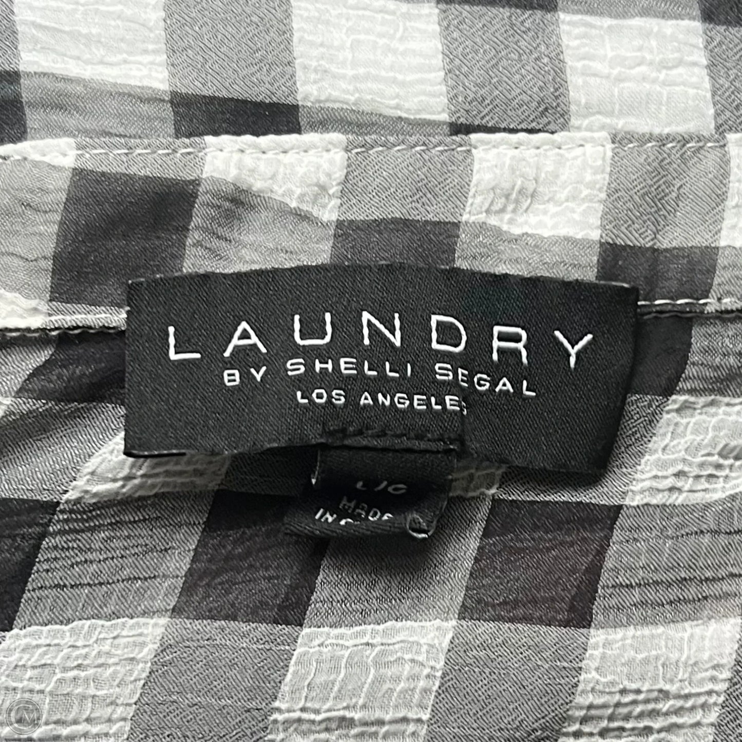 Top Short Sleeve By Laundry In Plaid Pattern, Size: L