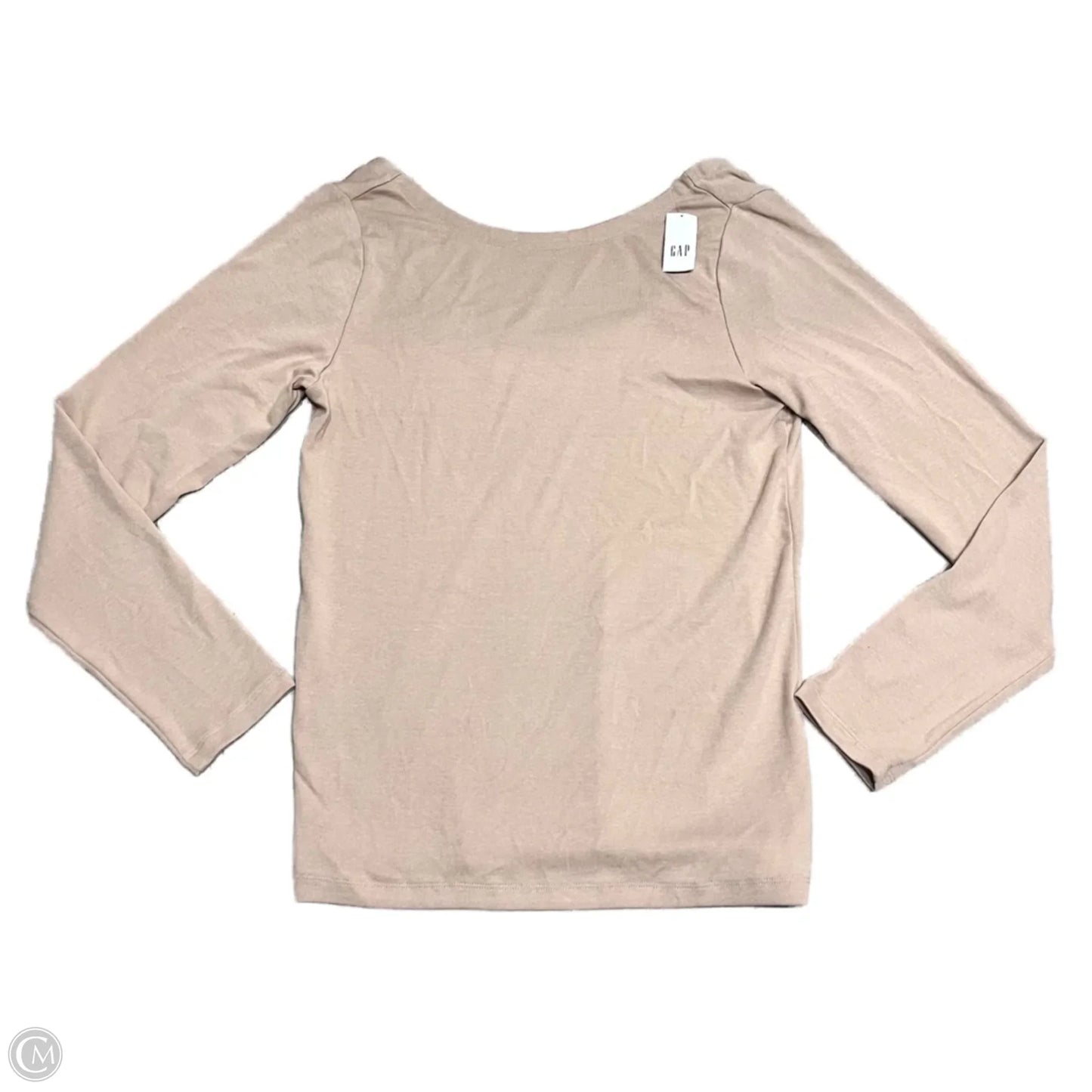 Top Long Sleeve Basic By Gap In Tan, Size: L