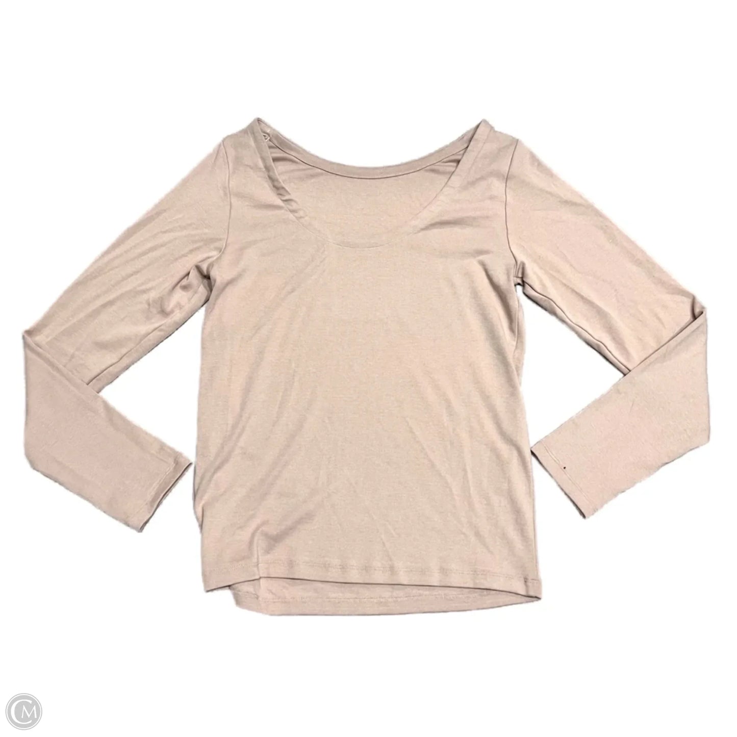 Top Long Sleeve Basic By Gap In Tan, Size: L