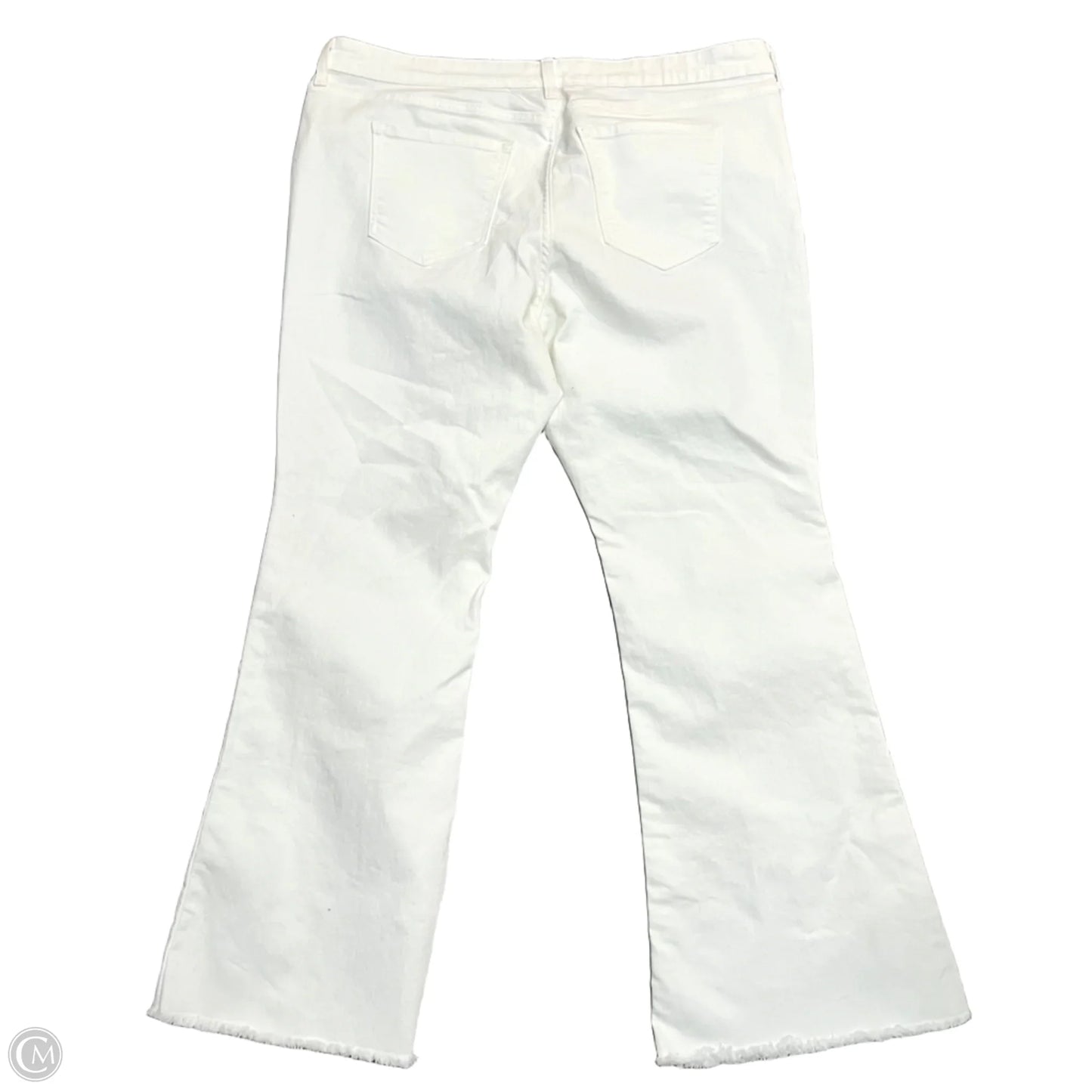 Jeans Flared By Gap In White Denim, Size: 18