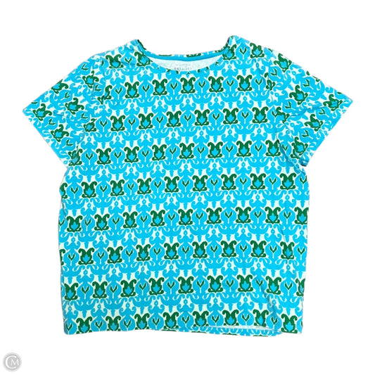 Top Short Sleeve By Talbots In Blue & Green, Size: 2x
