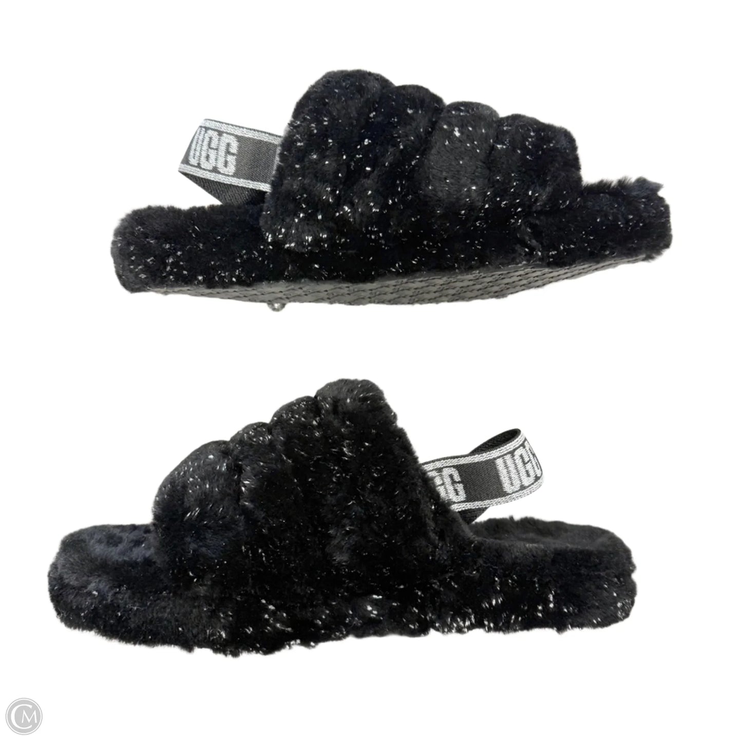 Slippers Designer By Ugg In Black, Size: 5