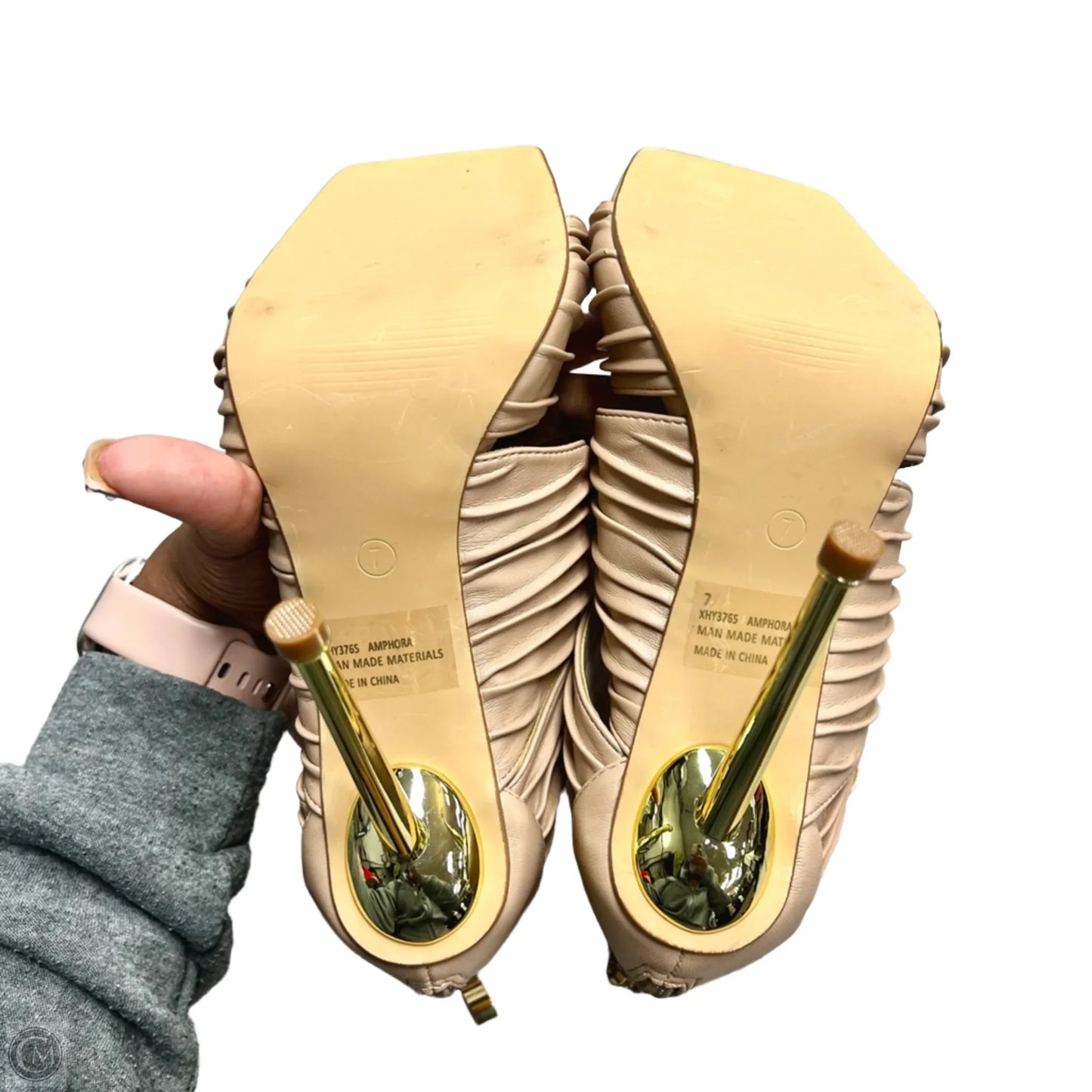 Sandals Heels Stiletto By Lemonade In Tan, Size: 7