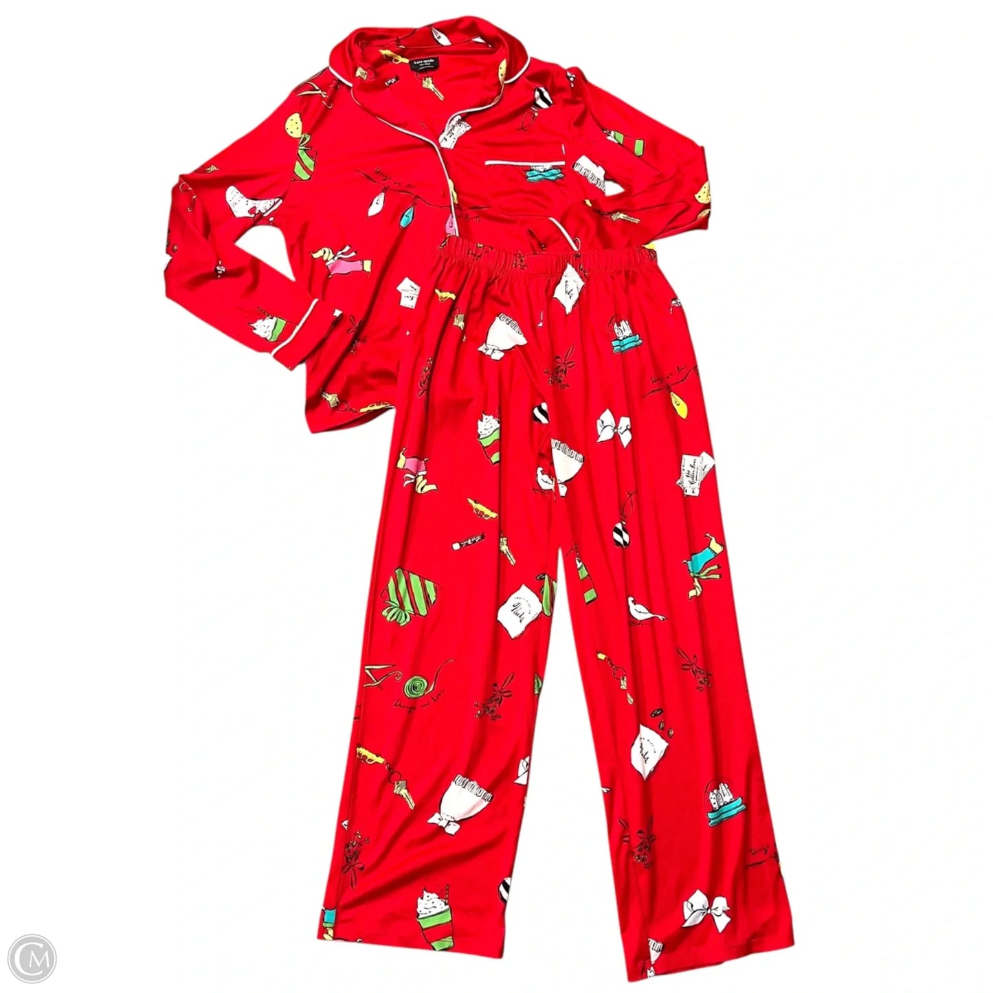 Pajamas Designer By Kate Spade In Red, Size: S
