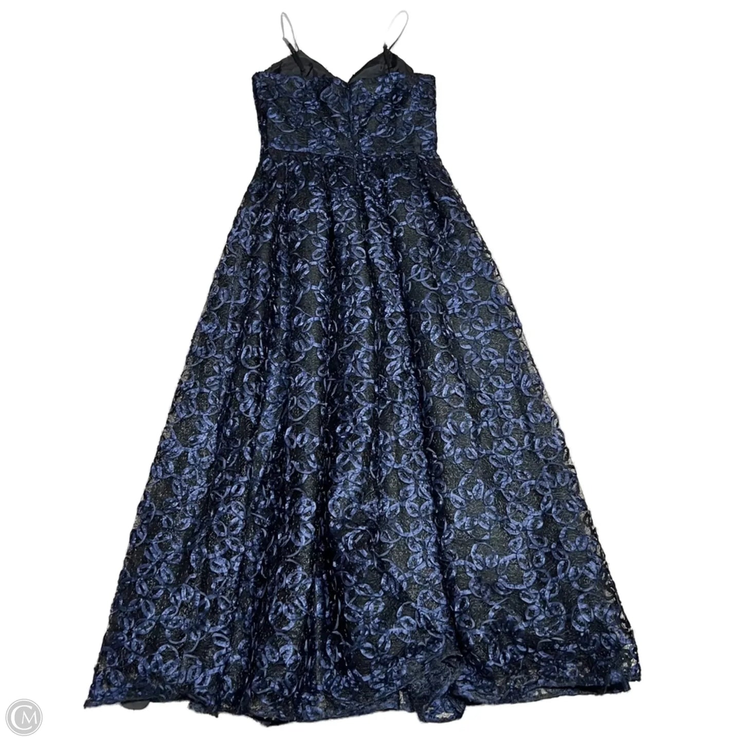 Dress Party Midi By Nicole Miller In Black & Blue, Size: 0