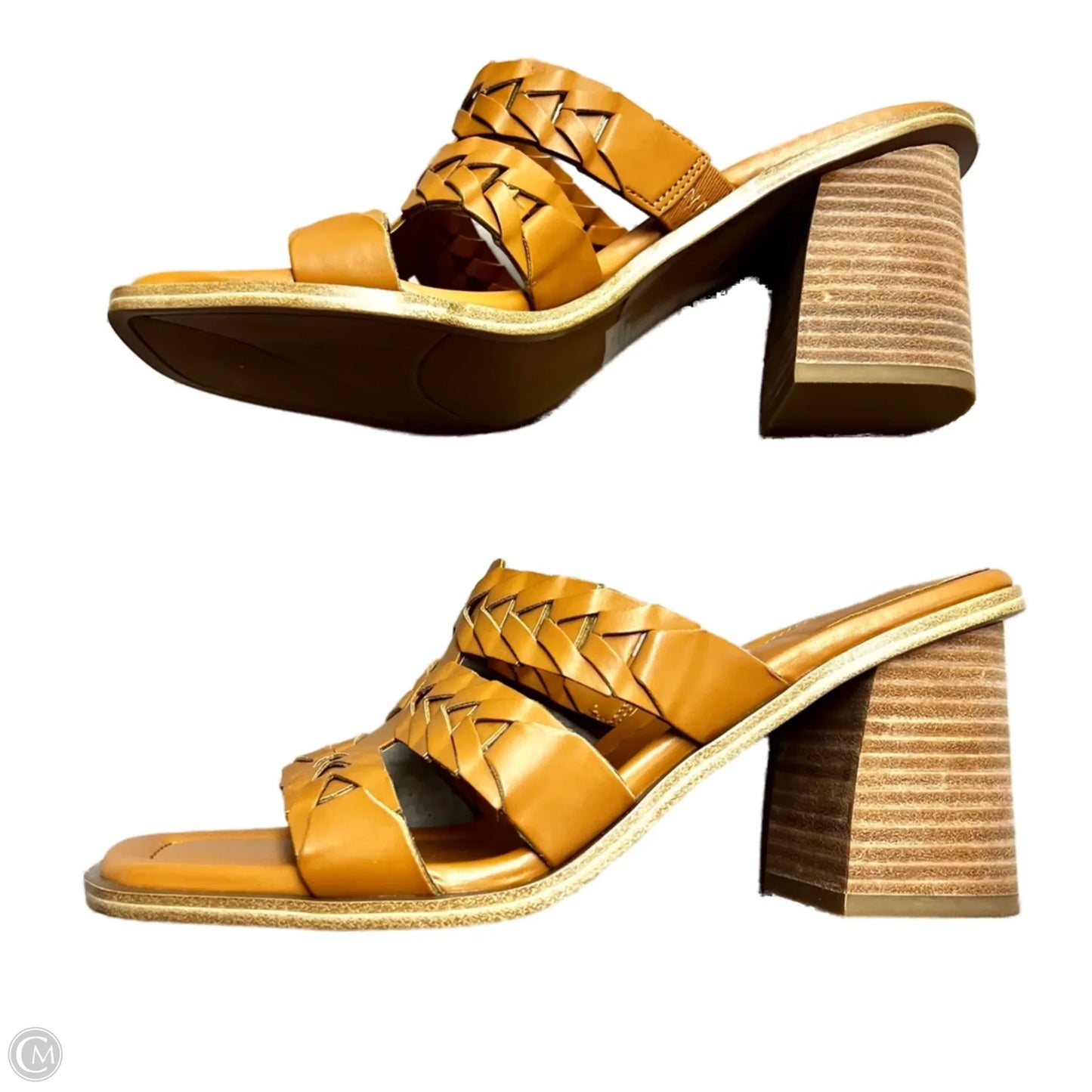 Sandals Heels Block By Marc Fisher In Tan, Size: 8.5
