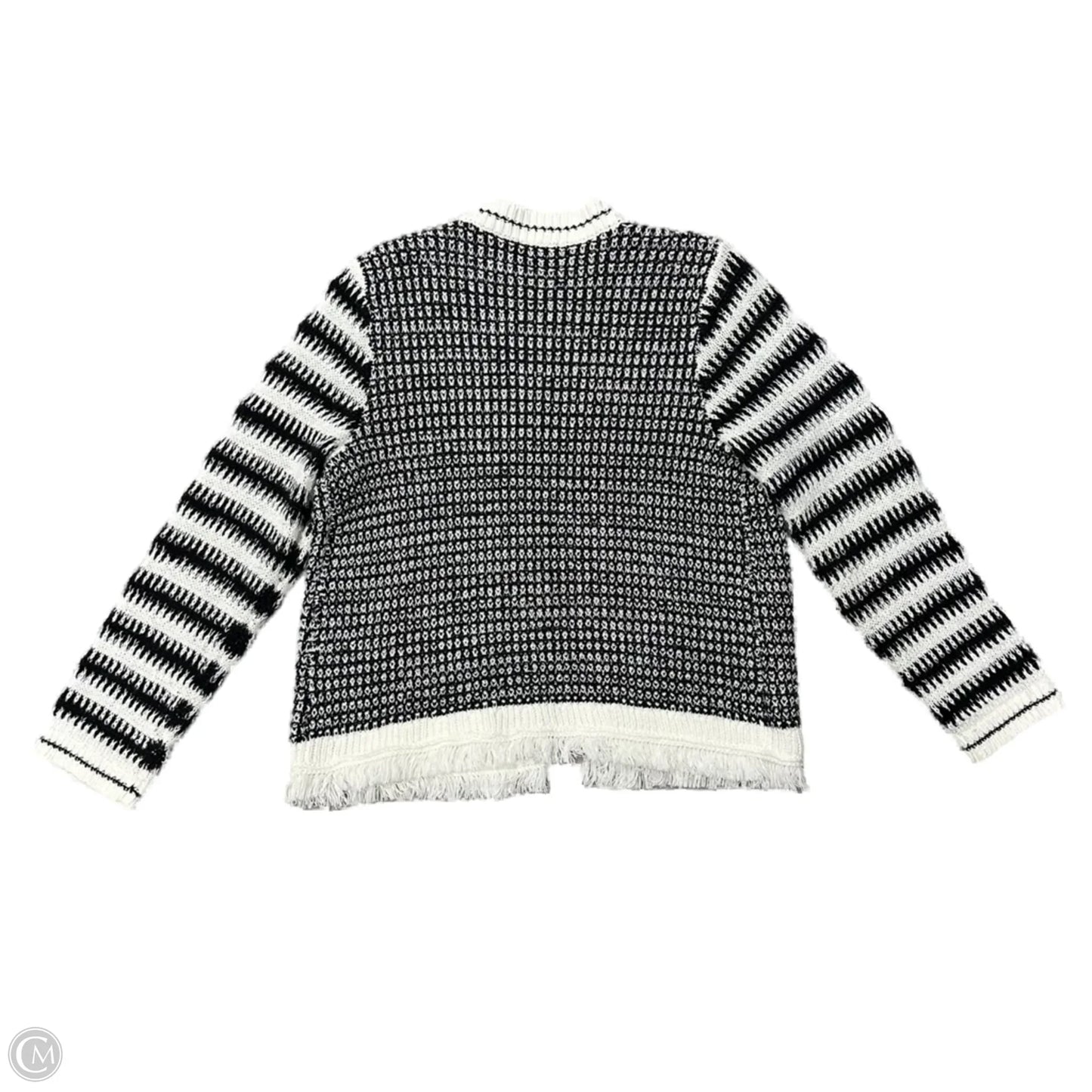 Sweater Cardigan By Talbots In Black & White, Size: M