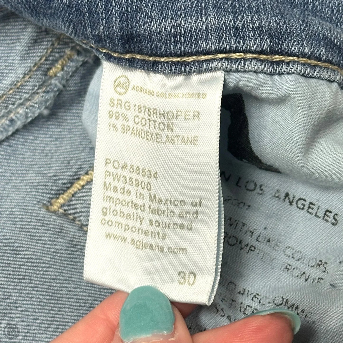 Jeans Straight By Adriano Goldschmied In Blue Denim, Size: 10