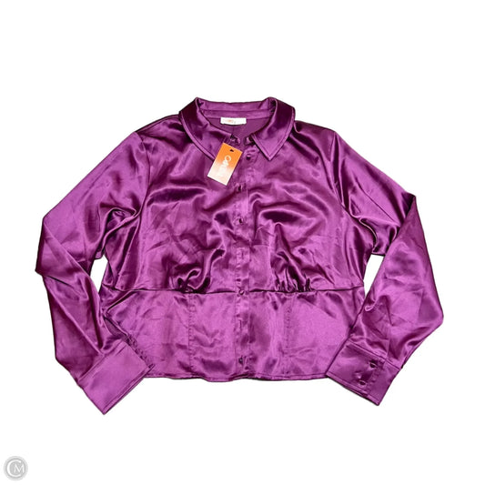 Top Long Sleeve By Intempo In Purple, Size: 1x