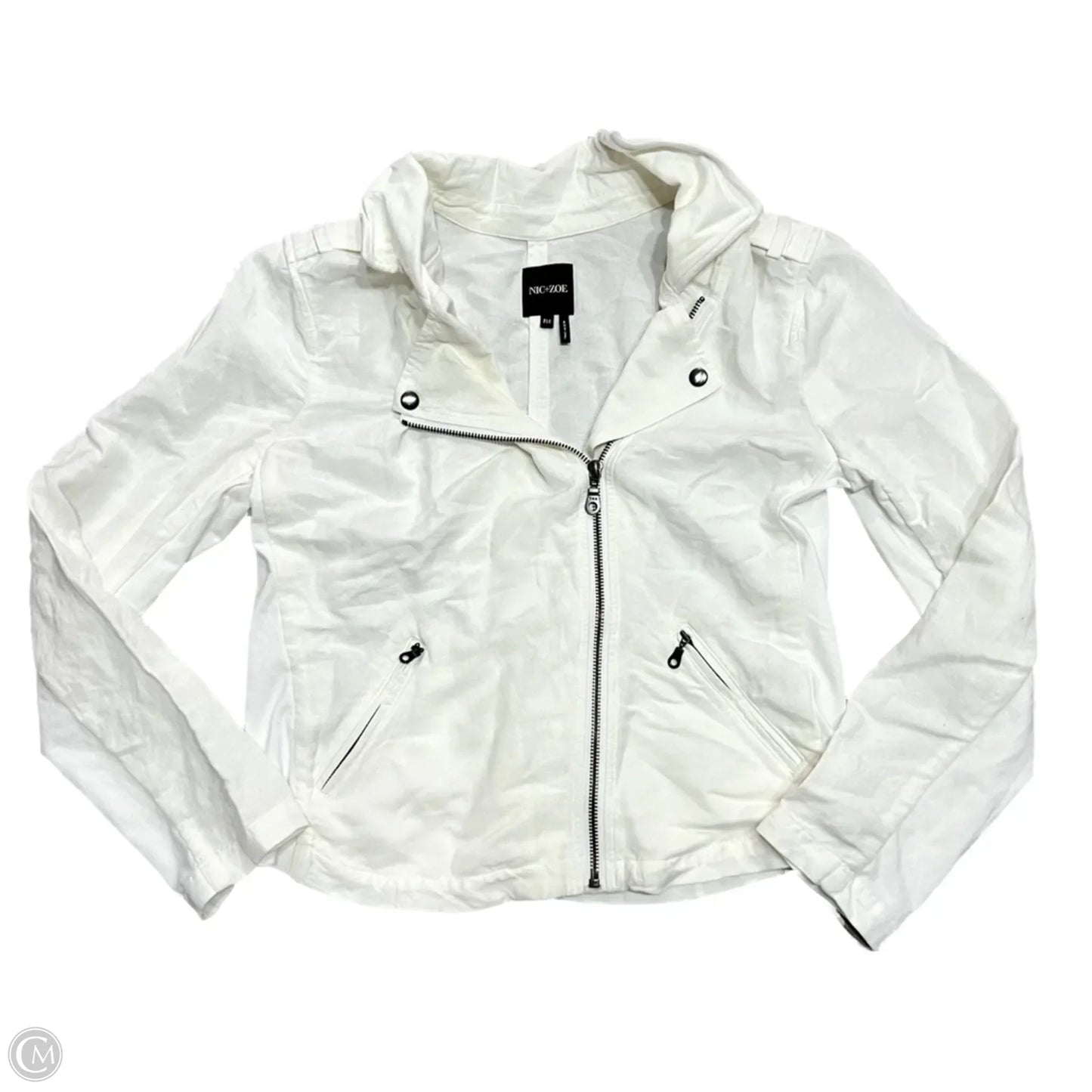 Jacket Moto By Nic + Zoe In Cream, Size: Mp