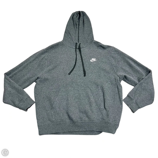 Sweatshirt Hoodie By Nike In Grey, Size: L