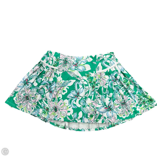 Skort Designer By Lilly Pulitzer In Green & White, Size: 4
