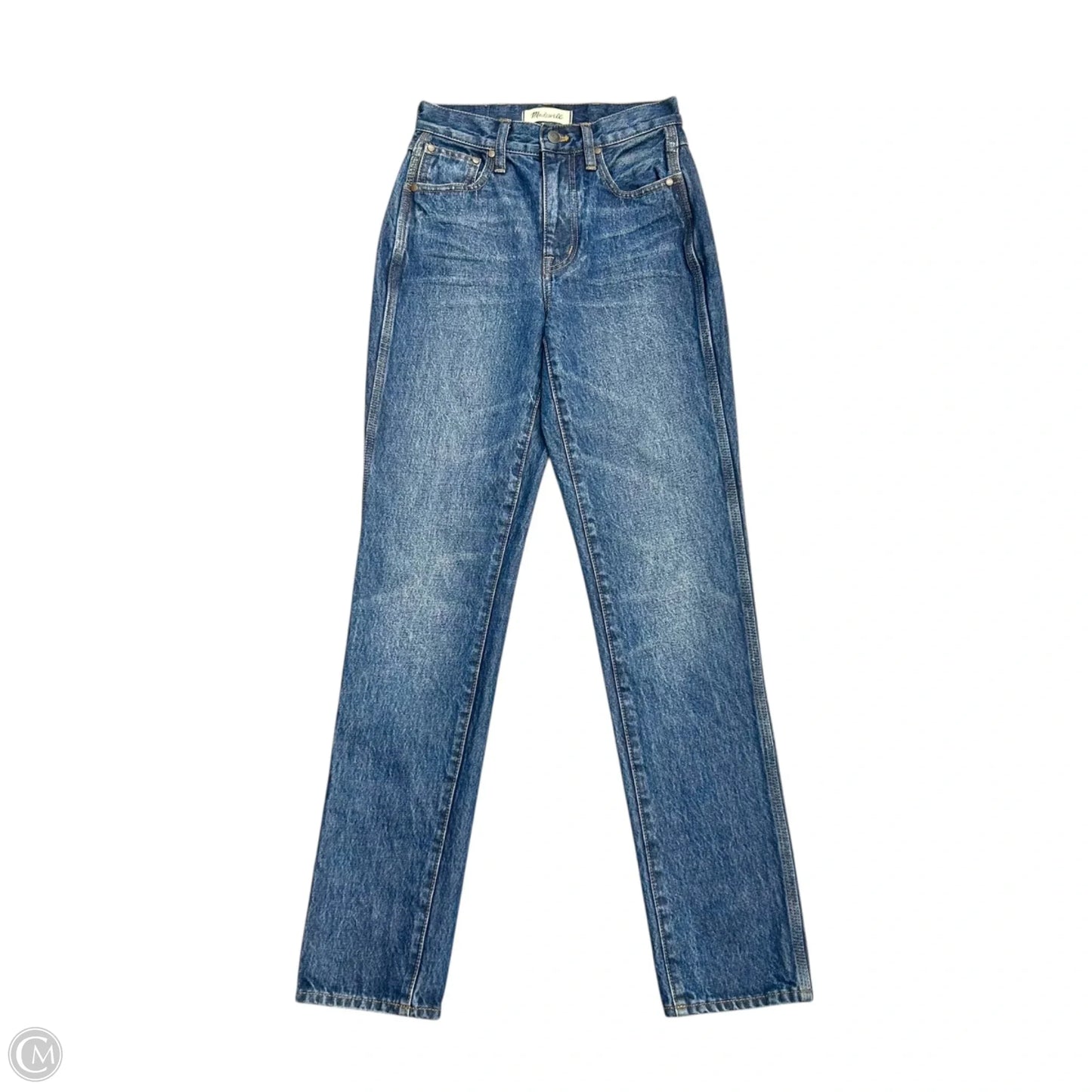 Jeans Straight By Madewell In Blue Denim, Size: 0