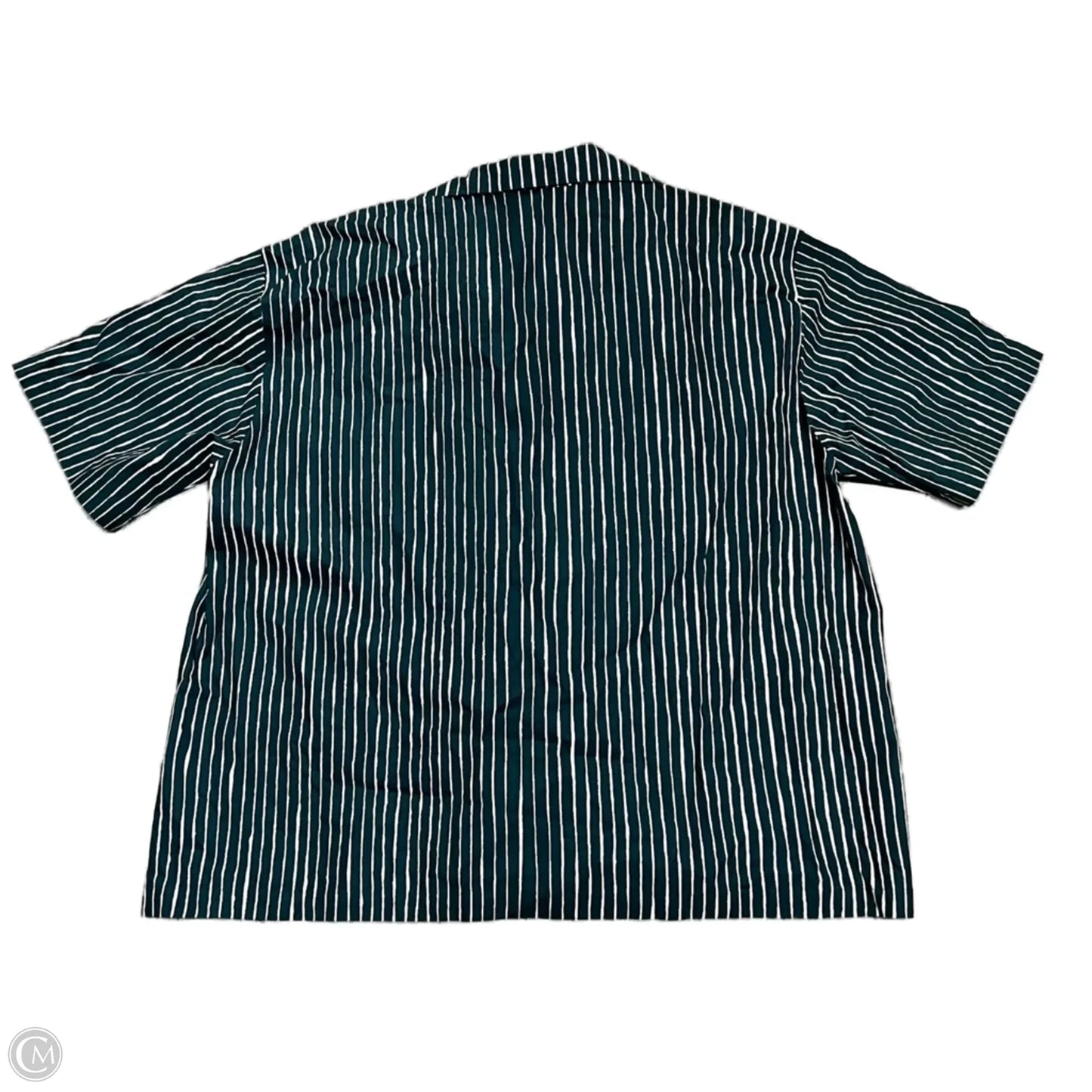 Top Short Sleeve By Marimekko In Green & White, Size: L