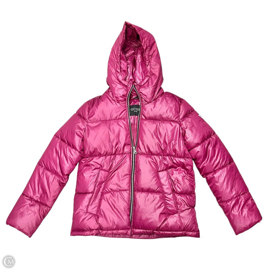 Coat Puffer & Quilted By Guess In Pink, Size: S