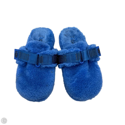 Slippers Designer By Ugg In Blue, Size: 4