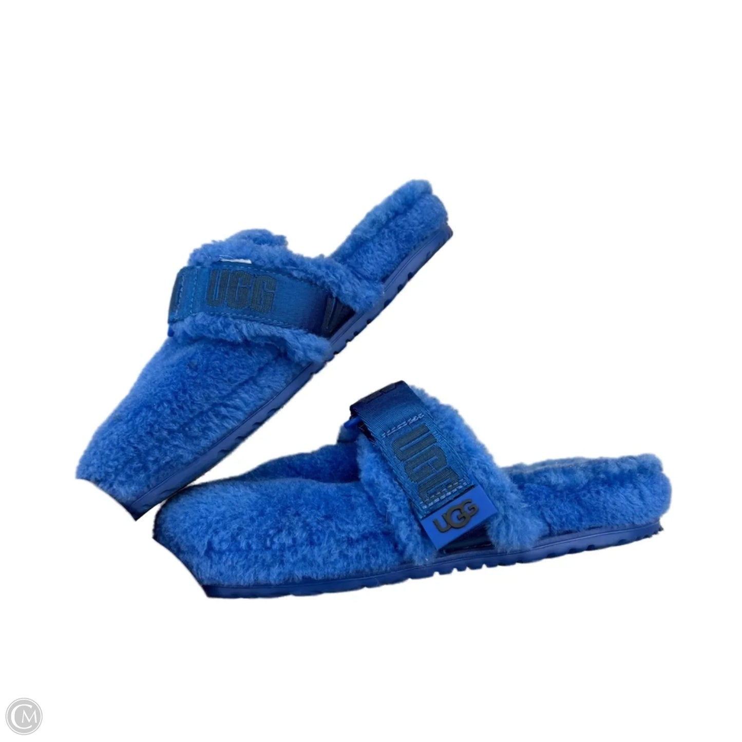 Slippers Designer By Ugg In Blue, Size: 4