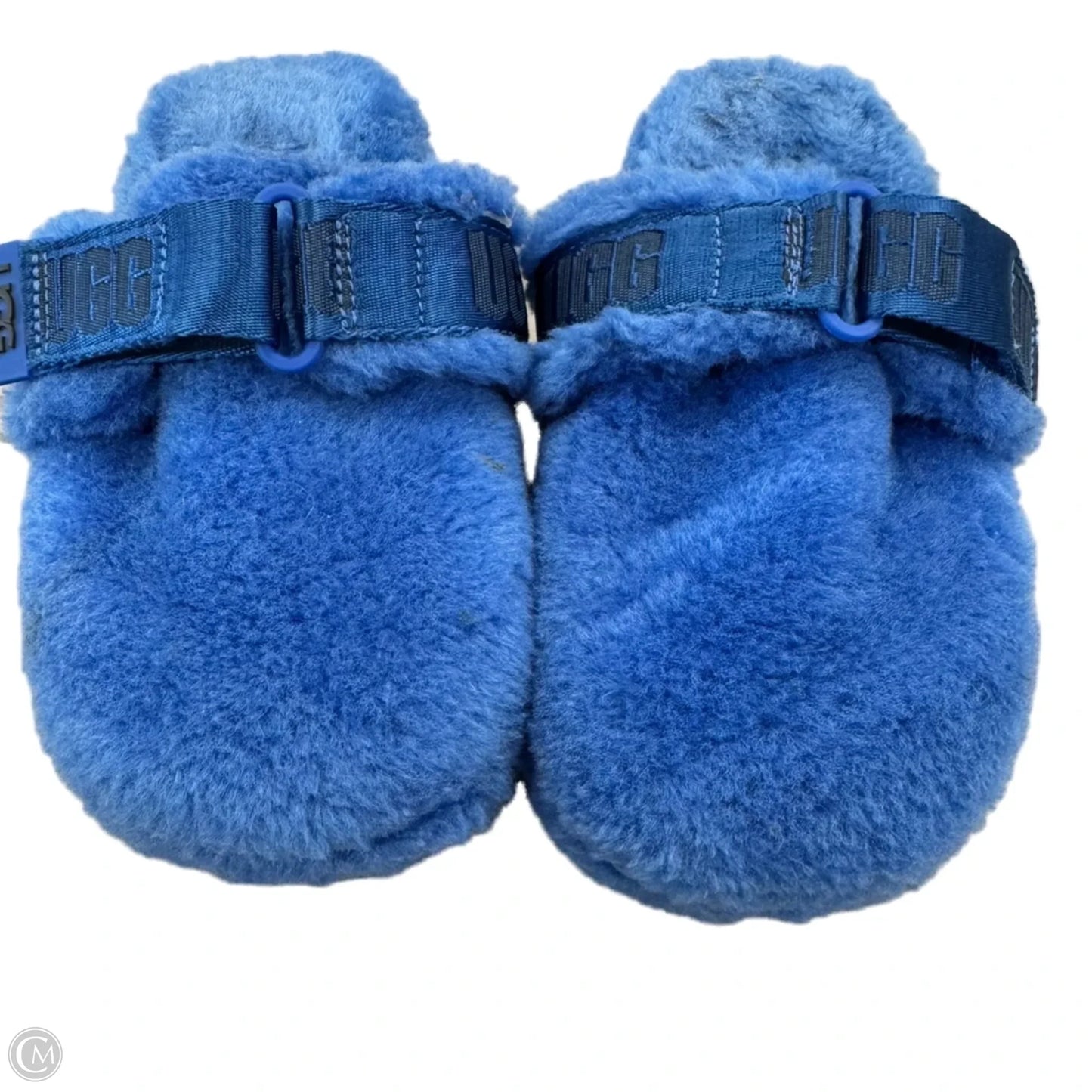 Slippers Designer By Ugg In Blue, Size: 4