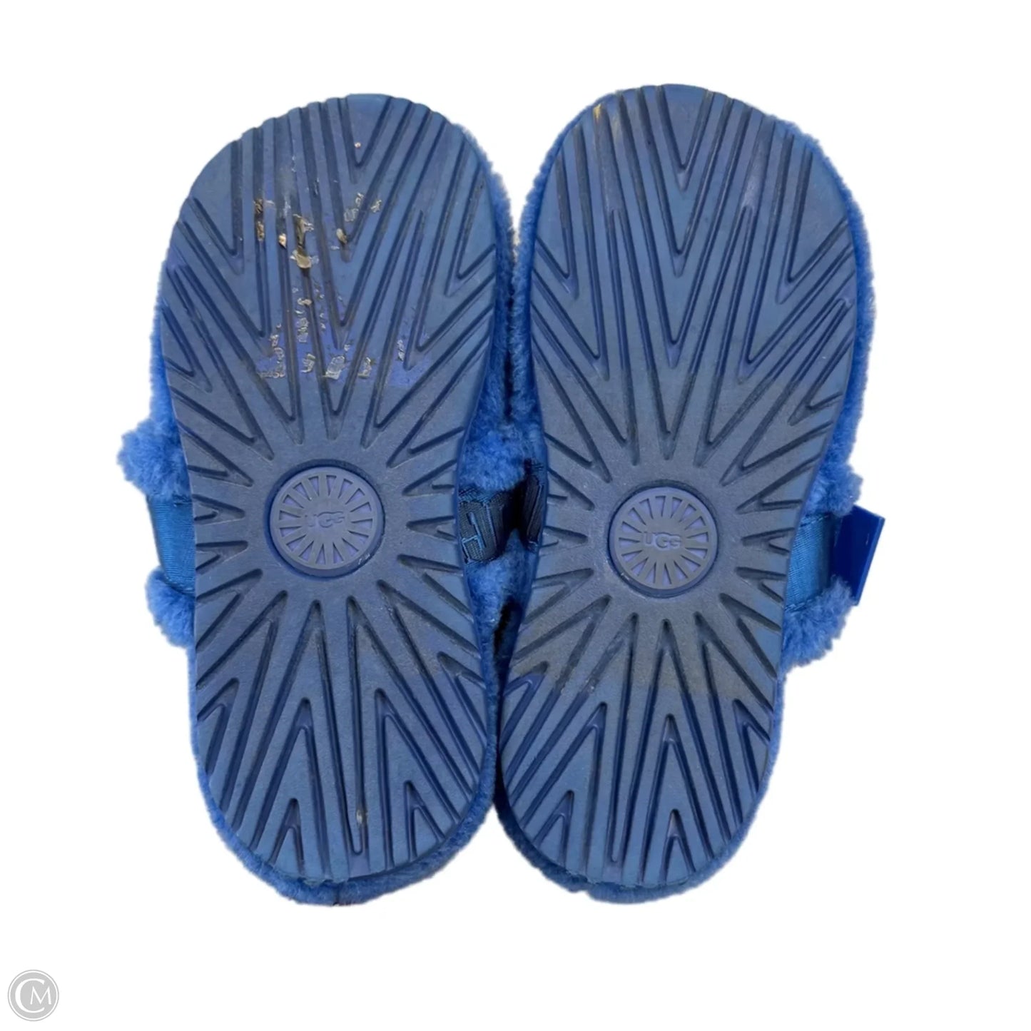 Slippers Designer By Ugg In Blue, Size: 4