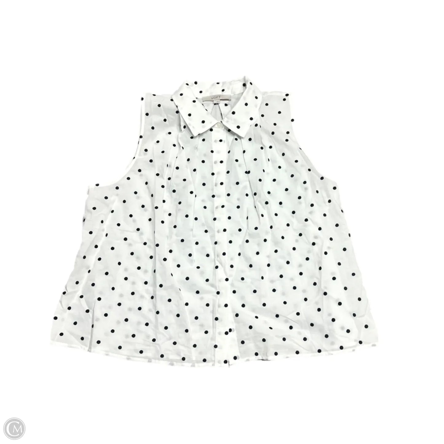 Top Sleeveless By Loft In Polkadot Pattern, Size: Xl