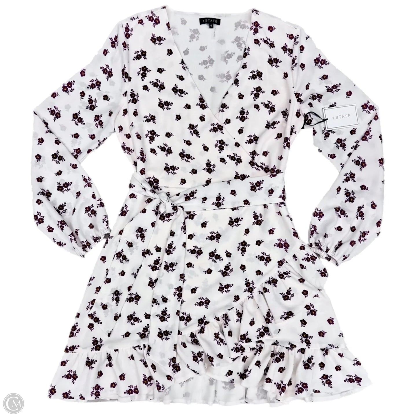 Dress Casual Short By 1.state In Cream & Purple, Size: S