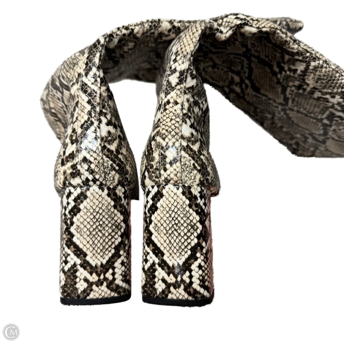 Boots Knee Heels By Zara In Snakeskin Print, Size: 8.5