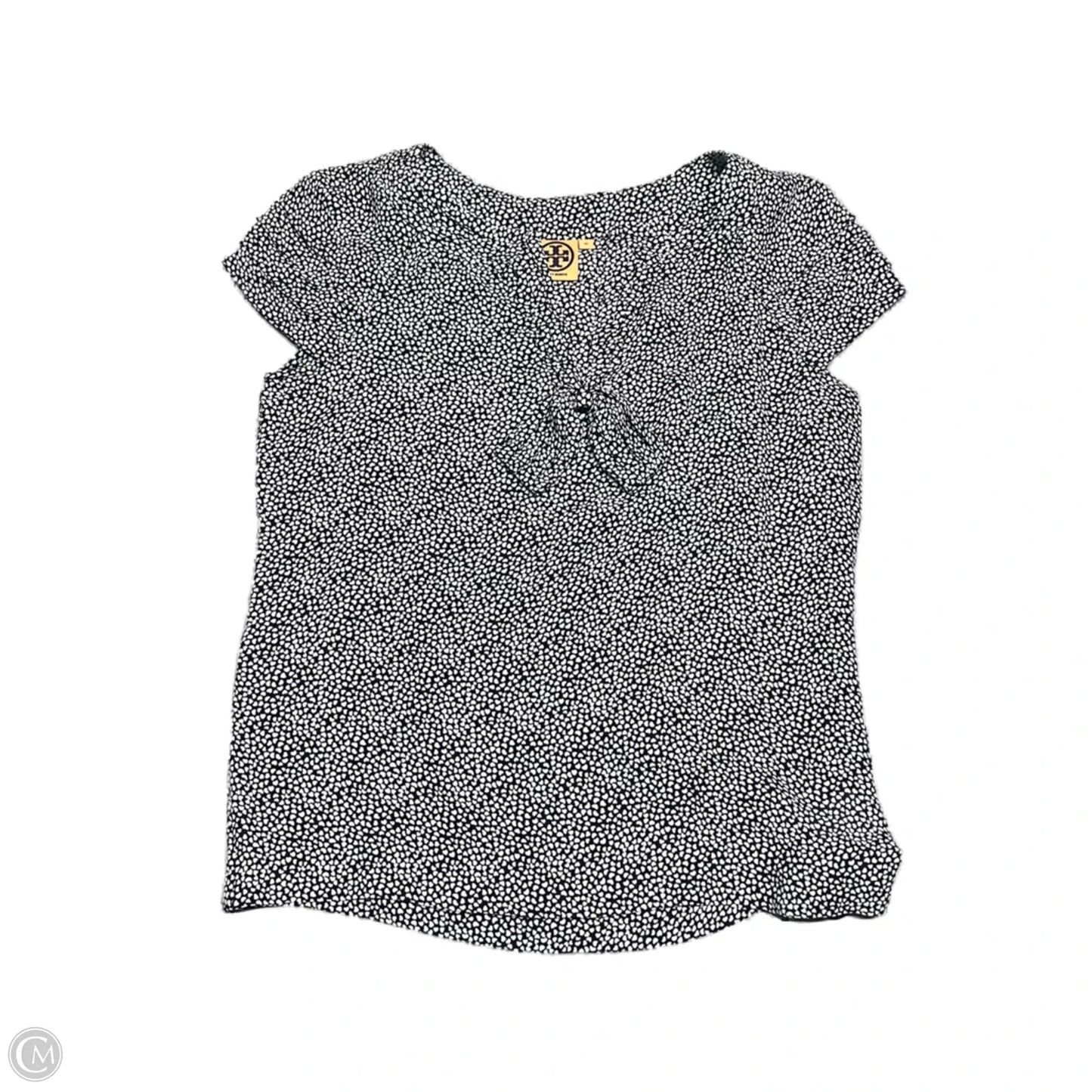 Top Short Sleeve Designer By Tory Burch In Blue & White, Size: M