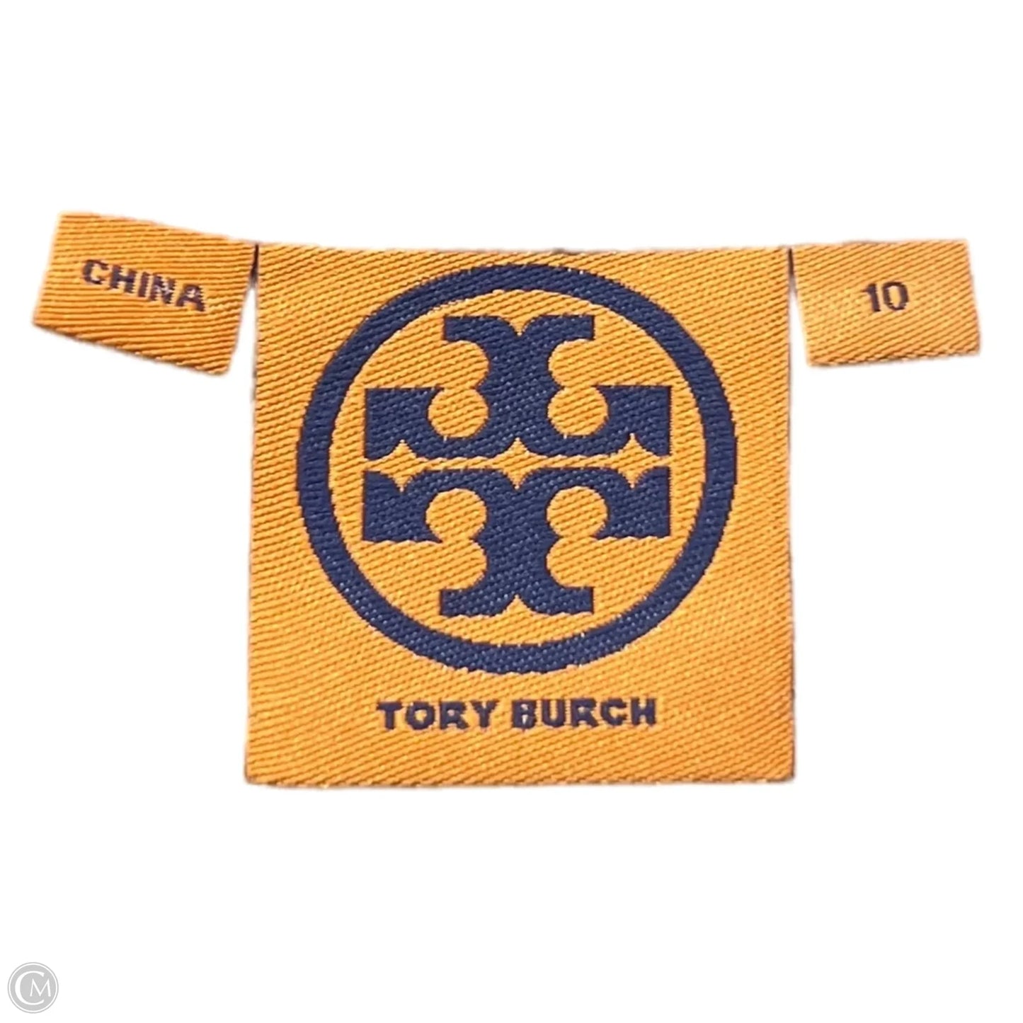 Top Short Sleeve Designer By Tory Burch In Blue & White, Size: M