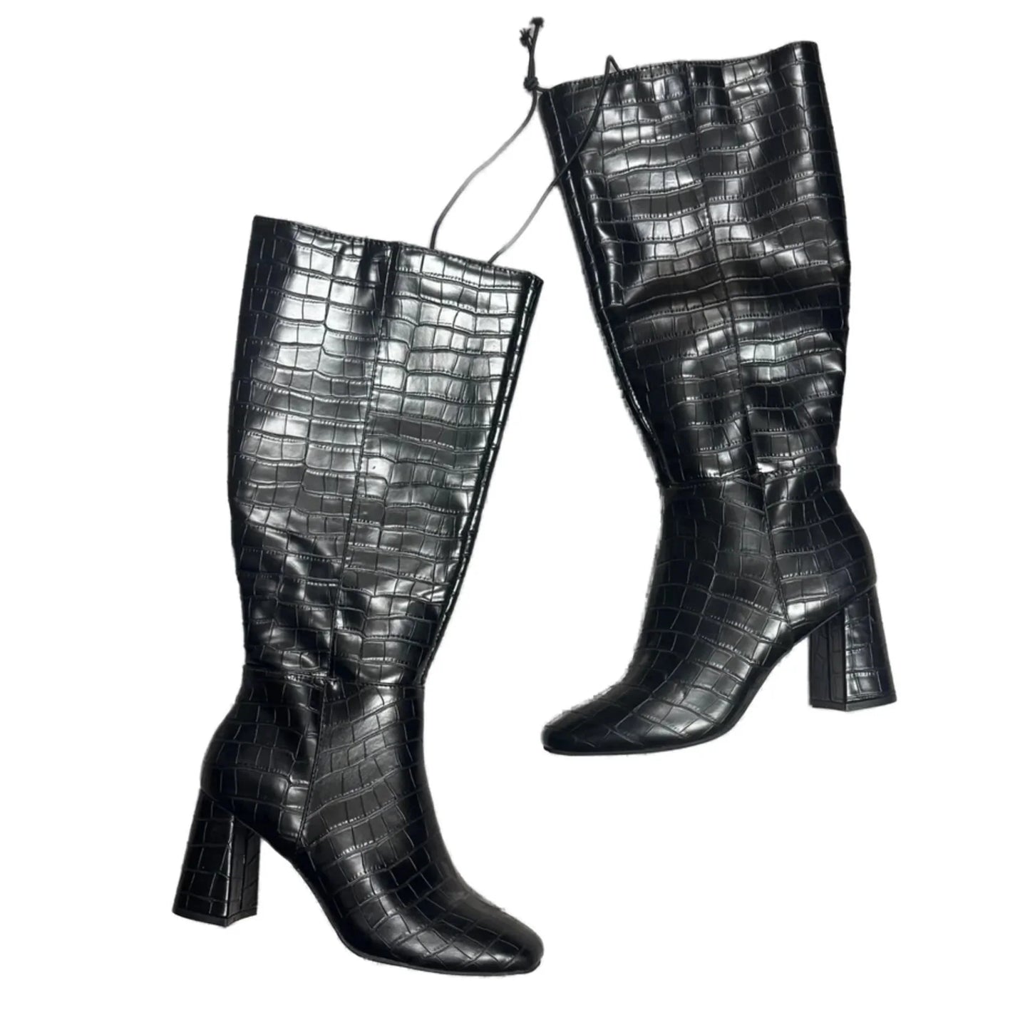 Boots Knee Heels By Forever 21 In Black, Size: 7