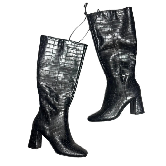 Boots Knee Heels By Forever 21 In Black, Size: 7